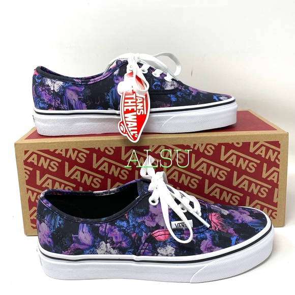 VANS Authentic Warped Floral Black Canvas Women’s Sneakers Size 7 9 VN0A2Z5IT7R - Picture 3 of 11